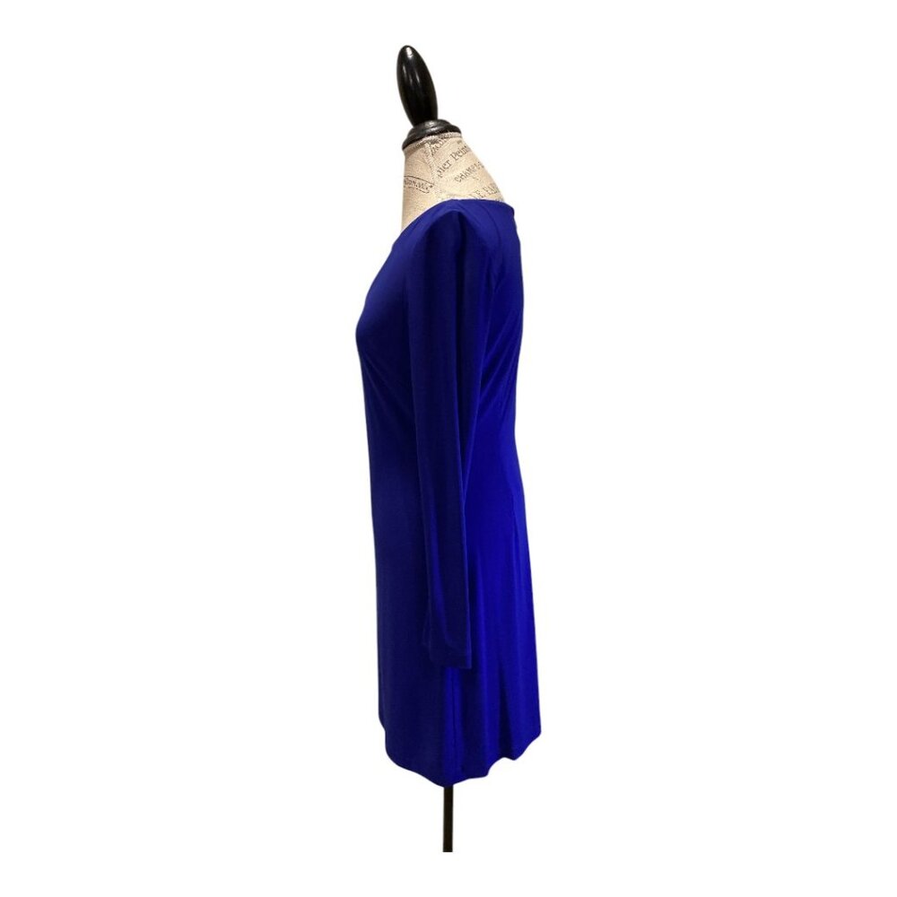 Vince Camuto Blue Form-Fitting Full-Zip Back Sheath Dress Women's Sz 4 - Picture 2 of 6